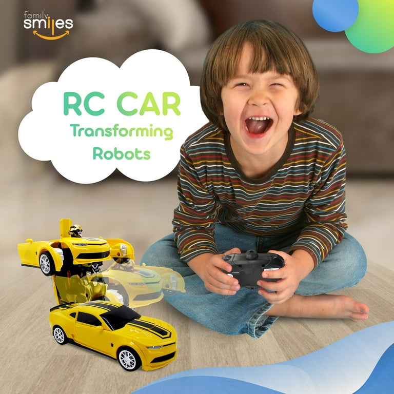 Family Smiles Kids Remote Control Toy Sports Car Transforming Robot RC Vehicle Toys Boys Age 8 12