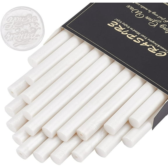 20 Pieces Glue Sealing Wax Sticks 11mm for Vintage Wax Seal Stamp and Letter Invitation Cards Wine Bottle Gift Package Decoration (Pearl White)