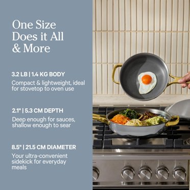 Our Place Always Pan Pro - 27cm No-Coating Titanium Nonstick Skillet, Oven & Induction Safe To 535°C, Chrome