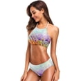 thumbnail image 3 of Dreamtimes Abstract Spring Wildflower Field Swimsuits Padded Bikini Sets Sexy Swimwear for Women, X-Large, 3 of 7