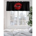 thumbnail image 5 of Lipprint Texture Valances for Windows Love Letter Black Retro Valance Rod Pocket Light Filtering Short Window Treatments Curtains for Kitchen Bathroom Living Room Bedroom, 1 Panel, 54 x 18 Inch, 5 of 7