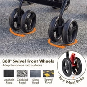 Costway Foldable Twin Baby Double Stroller Ultralight Umbrella Stroller Pushchair Black