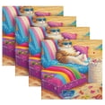 thumbnail image 5 of BZSMCE Satin Native Fab Cotton Dinner Napkin Cats Enjoying on The Beach Reusable, 5 of 8