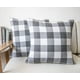 thumbnail image 5 of Juego de 2 fundas de almohada a cuadros de búfalo de granja Meskcv poliéster gris y blanco 18 pulgadas, 5 of 5