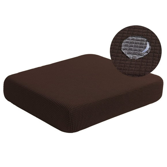 NC HOME Water-Repellent Sofa Cushion Covers Jacquard High Stretch Fabric Furniture Protector for Living Room, Washable Sofa Seat Slipcover, 1 Seater (Chair Cushion, Chocolate)