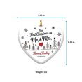 thumbnail image 5 of Ceramic Christmas Ornament, 1st Christmas As Mr & Mrs, Custom Name Text Date & Names, Christmas Ornament, Holiday Keepsake Christmas Ornament, Ornament Christmas, 5 of 5