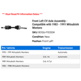 thumbnail image 2 of Front Left CV Axle Assembly - Compatible with 1983 - 1991 Mitsubishi Montero 1984 1985 1986 1987 1988 1989 1990, 2 of 2