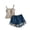 Blue, variant on Women's Lace Trim Relaxed Fit Two-Piece Sleepwear Set, V-Neck Cami Top with Matching High Waist Shorts, Comfortable Nightwear for Women