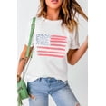 thumbnail image 5 of Patriotic and Comfortable White USA Flag Print T-Shirt - Crew Neck, Short Sleeves, and Relaxed Fit, 5 of 8