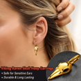 thumbnail image 3 of FaithHeart Raven Skull Hoop Earrings for Men Stainless Steel Gold Plated Punk Gothic Norse Viking Protection Jewelry Gift for Boyfriend Husband Valentine's Day, 3 of 10