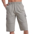 thumbnail image 5 of Capri Long Elastic Cargo ShortsSummer Pants For Men Large Size Workwear Style Straight-cut Loose And Casual Shorts, 5 of 5