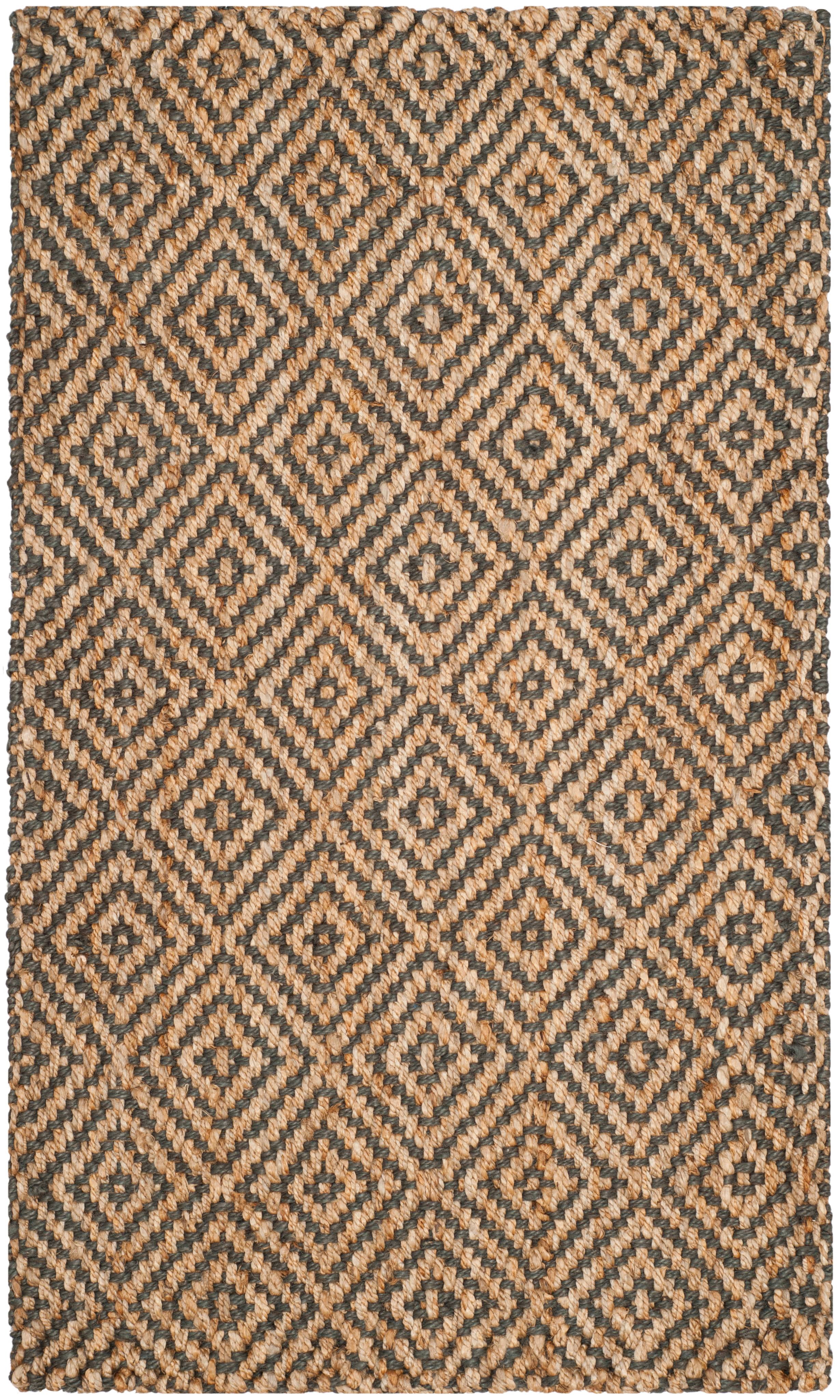 SAFAVIEH Natural Fiber Emory Geometric Jute Area Rug, Natural/Grey, 2' x 3'