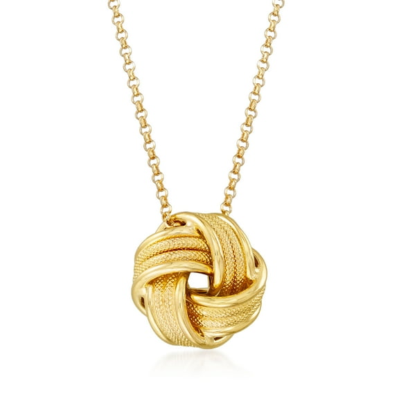 Ross-Simons Italian 18kt Gold Over Sterling Love Knot Necklace, Women's, Adult