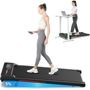 Walking Pad with Incline, 5% Incline Under Desk Portable Treadmill for Home Office 4 in 1, 2.5HP Ultra Quiet<45dB, Remote Control, LCD Display, 300 LB Capacity