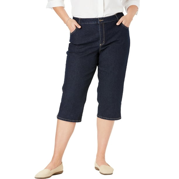 Woman Within Woman Within Women's Plus Size Petite Capri Stretch Jean