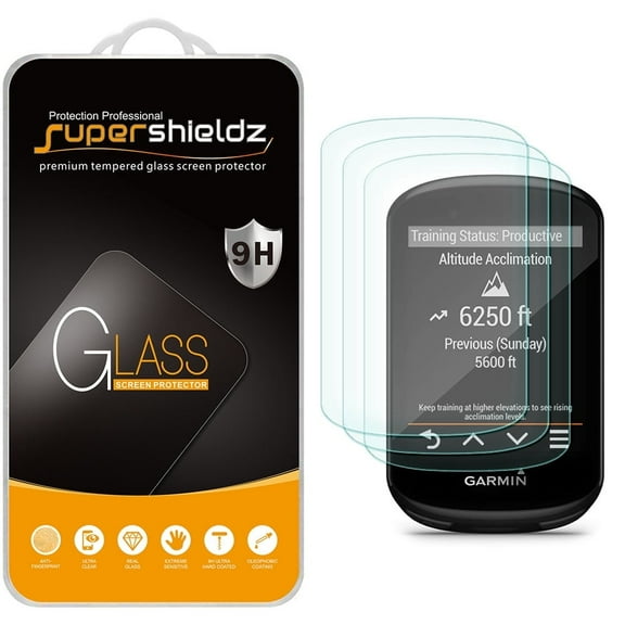 [3-Pack] Supershieldz for Garmin Edge 530 / Edge 830 Tempered Glass Screen Protector, Anti-Scratch, Anti-Fingerprint, Bubble Free