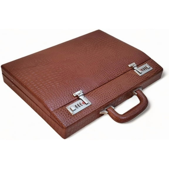 LINDSEY STREET Pure Leather Briefcase Executive Handbag for Men's Leather Attache Briefcase 14 Inch Laptop MacBook Carry Case