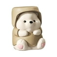thumbnail image 2 of Estatuilla creativa de oso para decoración, estatua de Animal de resina, estantería para dormitorio, armario, globo, figura de oso, arreglo, escultura marrón Gloria Figura de oso de resina, 2 of 9
