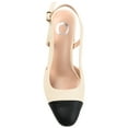 thumbnail image 5 of Journee Womens Reignn Sling Back Mid Block Heel Almond Toe Pumps, Widths Available, 5 of 10