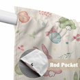 thumbnail image 2 of Pink Blue Green Easter Kitchen Window Curtains, Swag Curtains Valance for Bedroom Living Room Bathroom, Spring Bunny Colorful Eggs Rod Pocket Window Treatment Curtain Block Drapes 2 Panels 36"x63", 2 of 9