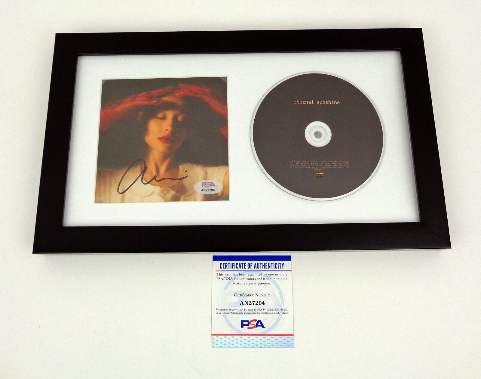 Ariana Grande Ari Signed Autograph Eternal Sunshine CD Framed PSA/DNA ...