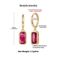 thumbnail image 5 of Bestyle 14K Gold Plated Dangle Eearrings for Women 10mm Small Huggie Hoop Earrings July Birthstone Jewelry Gifts for Anniversary Christmas, 5 of 5