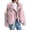 Pink, variant on Women Autumn Winter Solid Composite Zipper Long Sleeve Jacket Pocket Outerwear Coat