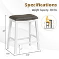 thumbnail image 2 of Gymax 4PCS 26'' Upholstered Counter Height Bar Stool PVC Leather Saddle Stool Gray + White, 2 of 10