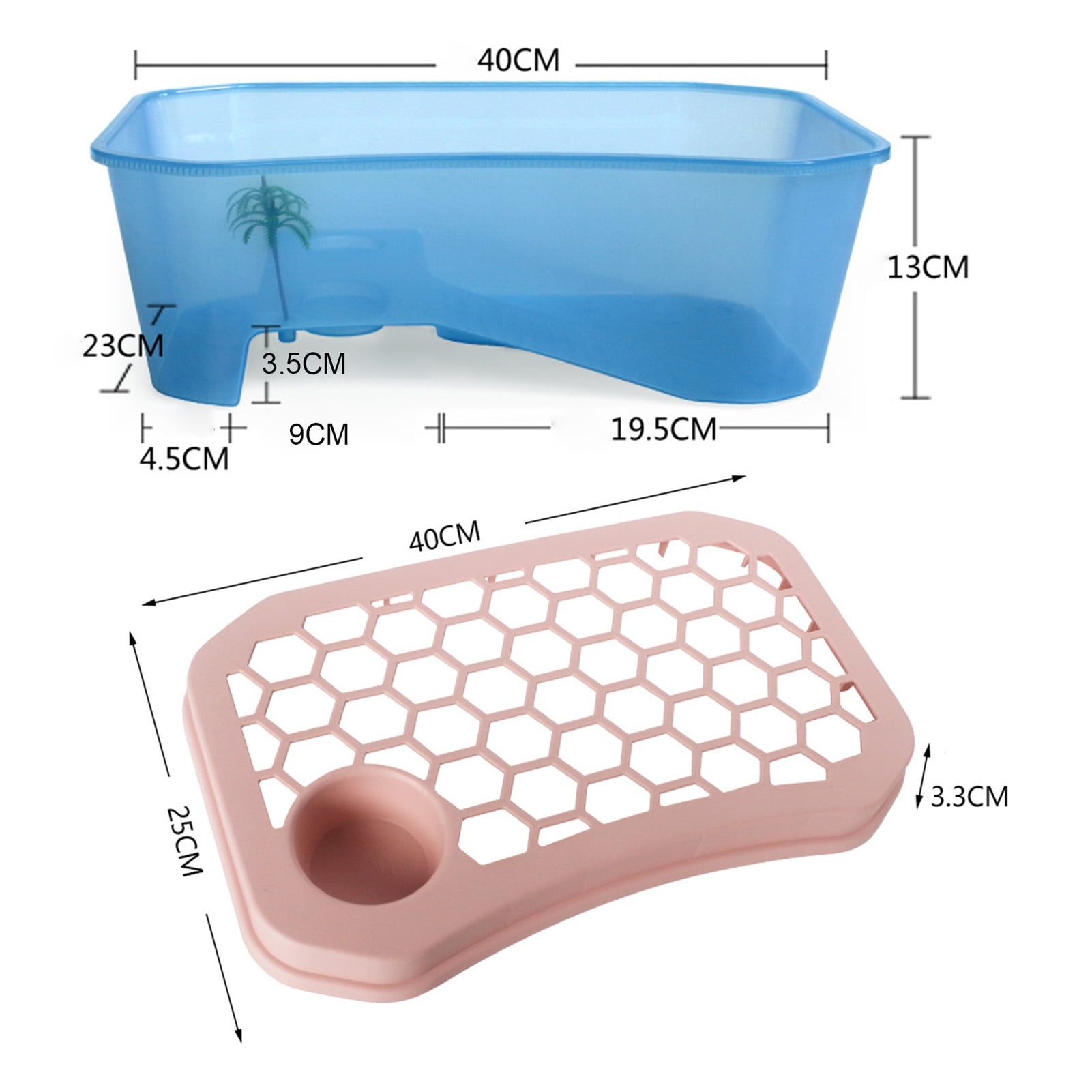 Bobasndm Turtle Tank with Lid, Plastic Turtles Fish Tank Habitat with Plant Platform, Turtle Aquarium with Lid, Basking Platform, Terrapin Lake to Prevent Climbing for Crawfish