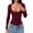 Wine Red, variant on Women'S Long Sleeve Going Out Tops Pleated Basic T Shirts Cute Sweetheart Neck Y2K Fall Tops Dark Blue XL