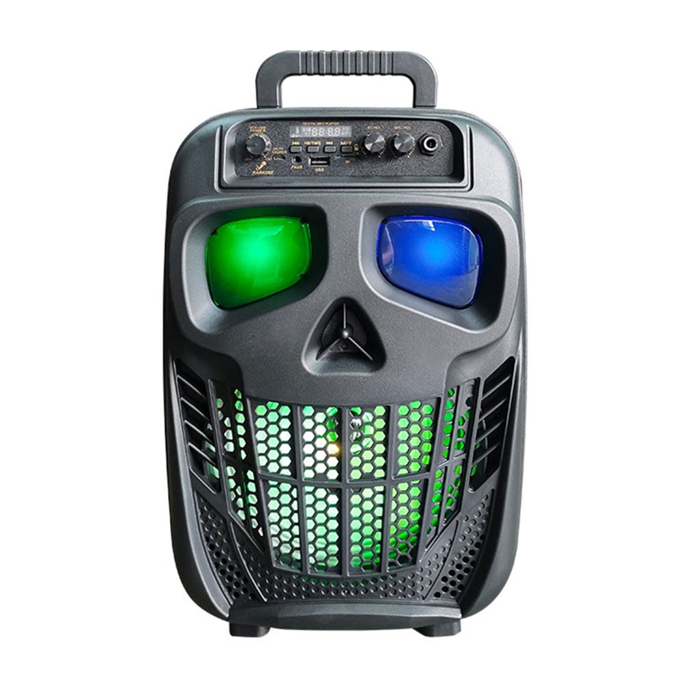 golytefs Skull Wireless Portable Speaker Bluetooth-compatible 5.0 Karaoke Machine Speaker