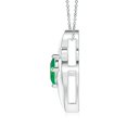 thumbnail image 2 of ANGARA Natural Shell Style Oval 1.5 ct Emerald and Diamond Pendant in 925 Sterling Silver for Women (Size-9x7mm) | May Birthstone, Anniversary, Jewelry Gift for Women | Natural Emerald Necklace, 2 of 9