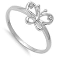 thumbnail image 4 of Clear CZ Butterfly Cutout Animal Ring .925 Sterling Silver Band White Jewelry Female Size 8, 4 of 4