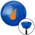 thumbnail image 1 of Bouton de Changement de Vitesse en Flocons de Métal Rétro Bleu Signe de Paix Orange avec M16 x 1,5 Insert Brody, 1 of 1