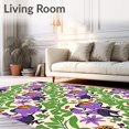 thumbnail image 2 of ODIKA 6'x9' Machine Washable Non-Slip Area Rug, Playful Primate Parade with Whimsical Jungle Motifs High Traffic Rug, Purple, 720793, 2 of 7