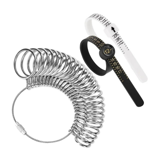 Medidor de anillos, medidor de medición, accesorios de bricolaje, regla de medición de dedos, fácil de usar para hombres, mujeres, medida de tamaño de Sin mandril