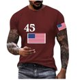 thumbnail image 1 of Mens Casual Pantalones Cortos Raya Impresión Suéter Fitness Deportes Camiseta, Poliéster Cuello Redondo Blusa para Al Aire Libre, Diario Y Primavera Verano Desgaste, 1 of 2