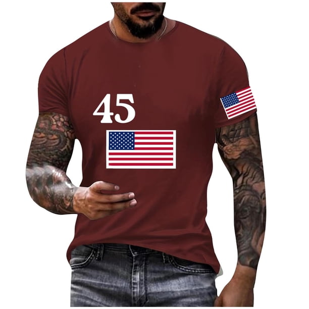 Mens Casual Pantalones Cortos Raya Impresión Suéter Fitness Deportes Camiseta, Poliéster Cuello Redondo Blusa para Al Aire Libre, Diario Y Primavera Verano Desgaste