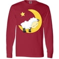 thumbnail image 3 of Inktastic Cute Sheep Sleeping On The Moon, White Sheep, Star Long Sleeve T-Shirt, 3 of 5