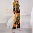 thumbnail image 4 of Kll Halloween 3 Print Women'S Long Sleeve Pajamas With Pants Sleepwear Loungewear 2 Set-Small, 4 of 9