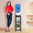 thumbnail image 6 of Natural Solid Wood Water Dispenser Floor Stand (32.8"Hight-11.2"Wide) Drink Dispenser Floor Stand with 2 Round Shelfs Included for 1-5 Gallon Water Bottles/Crocks/Jug (Bottles/Crocks/Jug not Included), 6 of 8