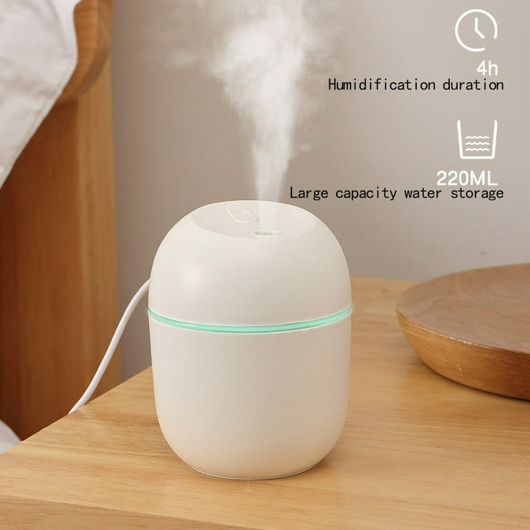 Portable Mini Humidifier, 220ml Small Cool Mist Humidifier, USB Personal  Desktop Humidifier for Baby Bedroom Travel Office Home 