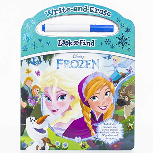 Pre-Owned Disney Frozen - Write-and-Erase Look and Find - Wipe Clean Learning Board - PI Kids