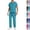 #03 Light Blue, variant on Scrubs Set for Mens Stretch V Neck Scrub Top and Pants Medical Uniform Anti Wrinkle Multiple Pockets Nurse Workwear Healthcare Clothing,M,Sky Blue