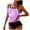 Purple, variant on Plus Size One Piece Tankini Swimsuit for Womens Summer Fashion Loose Drawstring Split Swimsuit