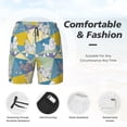 thumbnail image 3 of Yiaed Cute Poodle Dog Print Mens Swim Trunks Bathing Suit Compression Liner Beach Swim Shorts Swimwear Quick Dry Zipper Pocket No-Chafing Board Short-, 3 of 6