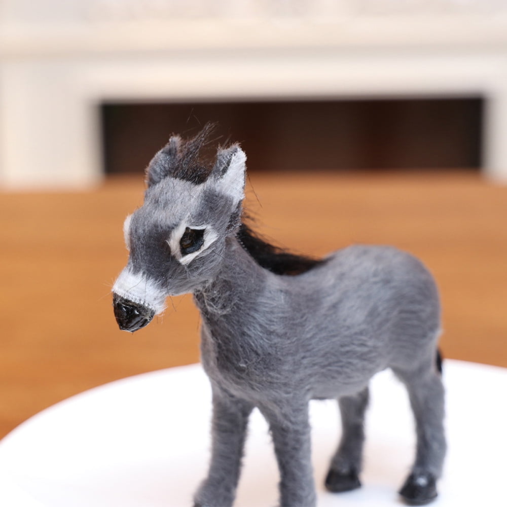 Cute Educational Science Toy Simulated Gray Donkey Model Toy For Children Gift 