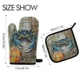 thumbnail image 2 of Wobogo Blue Crab Oven Mitts and Pot Holders 2pcs Set Kitchen Oven Glove High Heat Resistant 200 Degree Surface for Cooking, 2 of 5