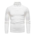 thumbnail image 3 of DHFJKG Mens Turtleneck Knitted Base Pullover Sweaters Slim Fit Solid Color Long Sleeve Layering Tops With Ribbing Edge Knitwear Classic Jumper Tops, 3 of 4