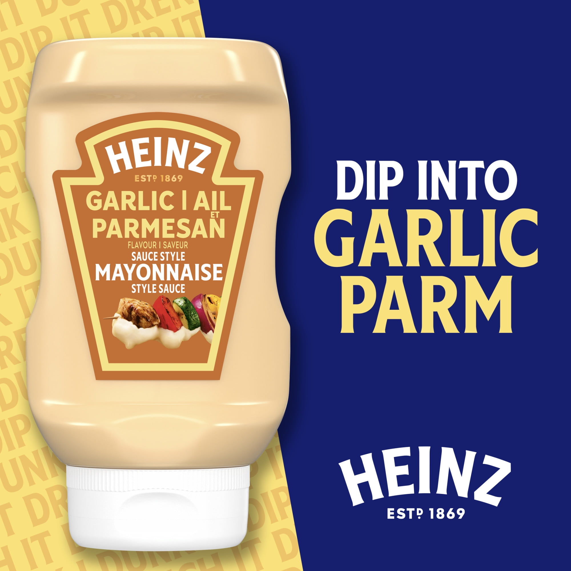 Heinz Garlic Parmesan Flavour Mayonnaise Style Sauce, 340 mL Bottle, 340mL